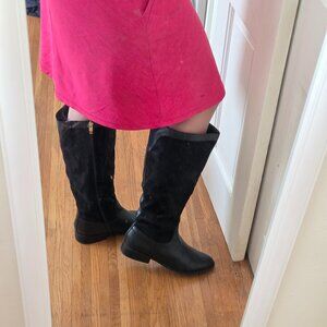 Liz Claiborne Women's Black Memory Foam Knee High Riding Boots